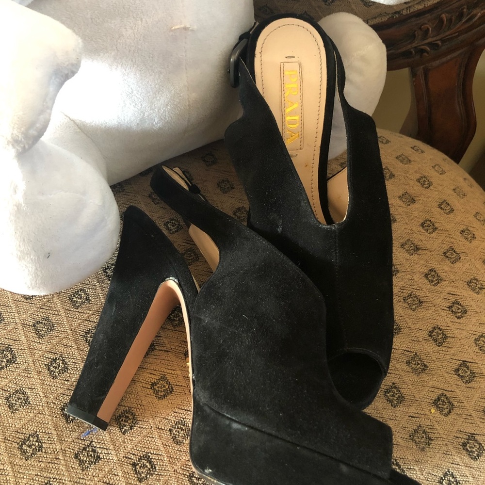 Prada Black Suede Sandals 38 View 2